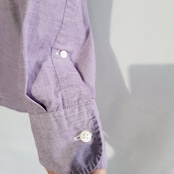 J. Crew Slim Oxford Long Sleeve Button-down Dress Shirt Light Purple Mens Medium - Picture 6 of 8